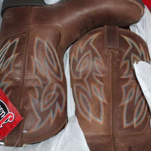 NWT Justin's Rendon Pecan Cowhide Cowboy Boots Size 10 - Picture 3 of 13